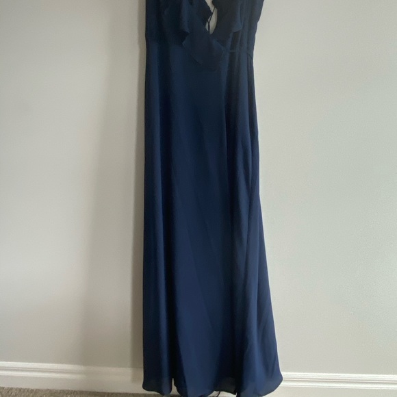 WAYF Jamie Ruffle Wrap navy Gown - Picture 7 of 9